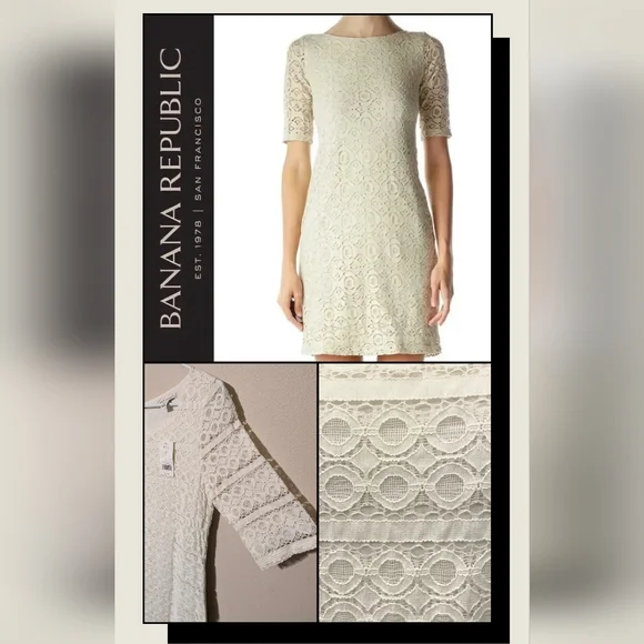Banana Republic | Dresses | Banana Republic Lace Sheath Dress Size 4 Nwt 1  | Poshmark